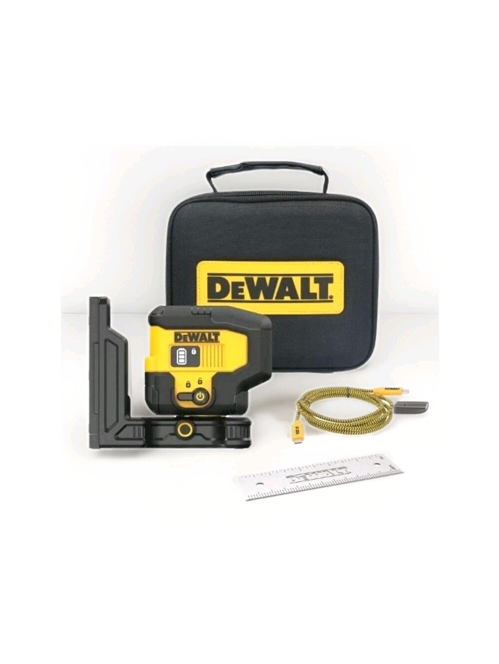 Nib DWALT Green 165' 3 Spot Laser Self Level Kit USB Rechargeable DCLE1603GB